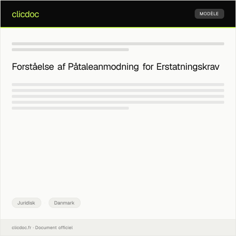 Document preview: Påtaleanmodning for erstatningskrav — Juridisk, Danmark