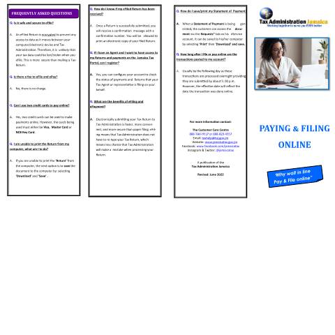 Document preview: Paying and Filing Online — Document, Jamaica (CERFA n°Paying_and_Filing_Online_2022)