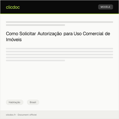 Pré-visualização do documento Pedido de Autorização de Uso de Imóveis para Atividades Comerciais — Habitação, Brasil