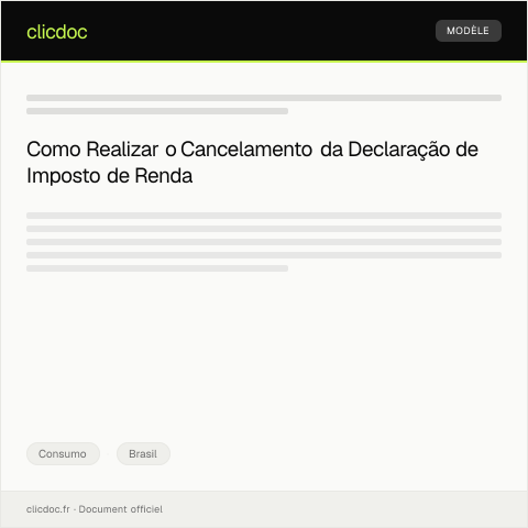 Pré-visualização do documento Pedido de Cancelamento de Declaração de Imposto de Renda — Consumo, Brasil