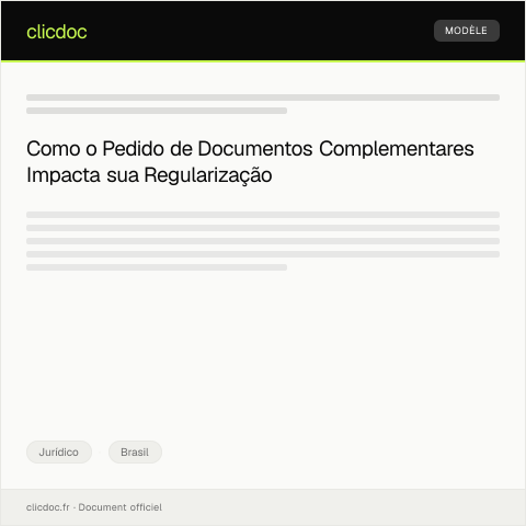 Pré-visualização do documento Pedido de Apresentação de Documentos Complementares — Jurídico, Brasil