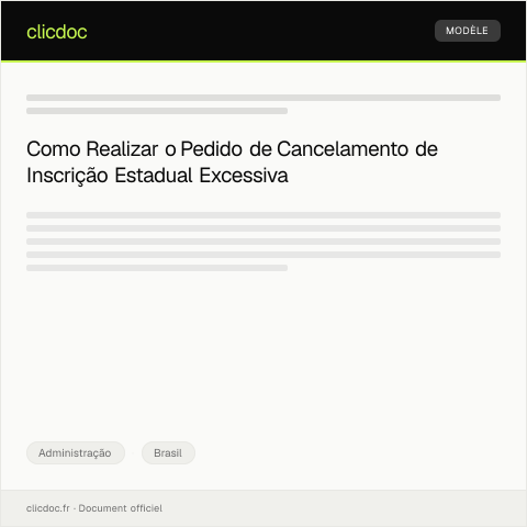 Pré-visualização do documento Pedido de Cancelamento de Inscrição Estadual Excessiva — Administração, Brasil