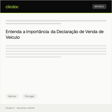Pré-visualização do documento Pedido de Declaração de Venda de Veículo — Veículo, Portugal
