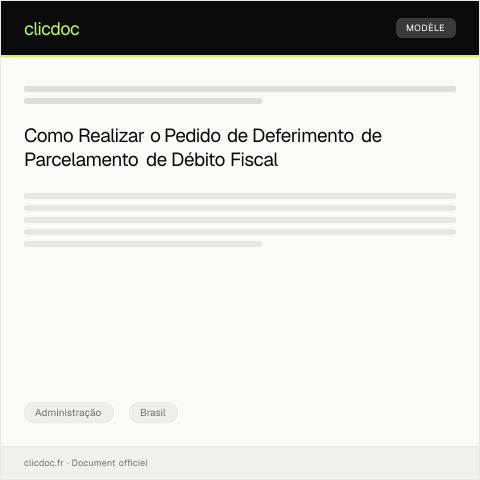 Pré-visualização do documento Pedido de deferimento de parcelamento de débito fiscal — Administração, Brasil