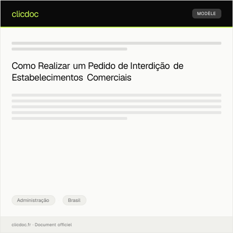 Pré-visualização do documento Pedido de interdição de estabelecimentos comerciais — Administração, Brasil