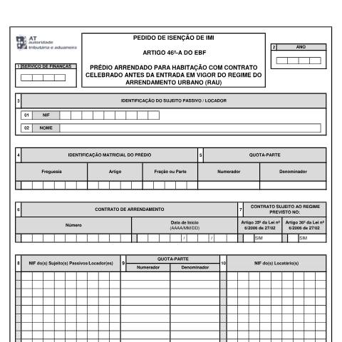 Pré-visualização do documento Pedido de isenção de IMI ao abrigo do nº 2 do artigo 46º-A do EBF — IMI, Portugal