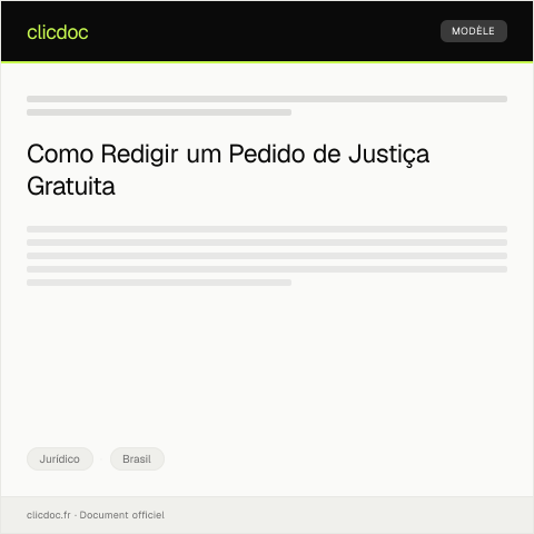 Pré-visualização do documento Pedido de Justiça Gratuita — Jurídico, Brasil