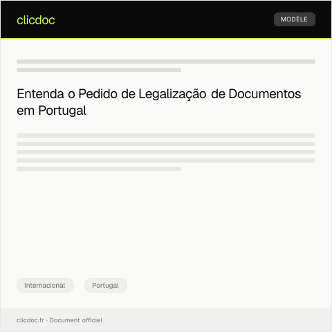 Pré-visualização do documento Pedido de Legalização de Documentos para Uso no Estrangeiro — Internacional, Portugal