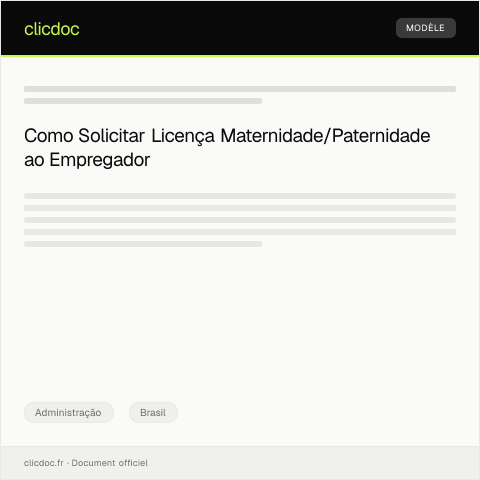Pré-visualização do documento Pedido de licença maternidade/paternidade junto ao empregador — Administração, Brasil