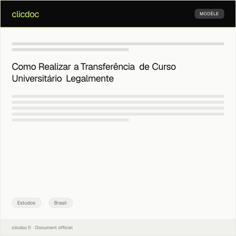 Pré-visualização do documento Pedido de parecer para transferência de curso universitário — Estudos, Brasil