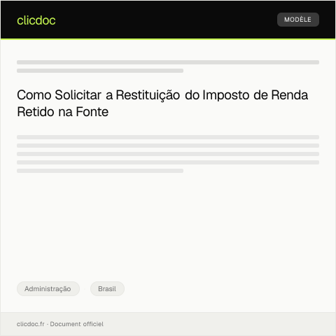 Pré-visualização do documento Pedido de restituição do imposto de renda retido na fonte — Administração, Brasil