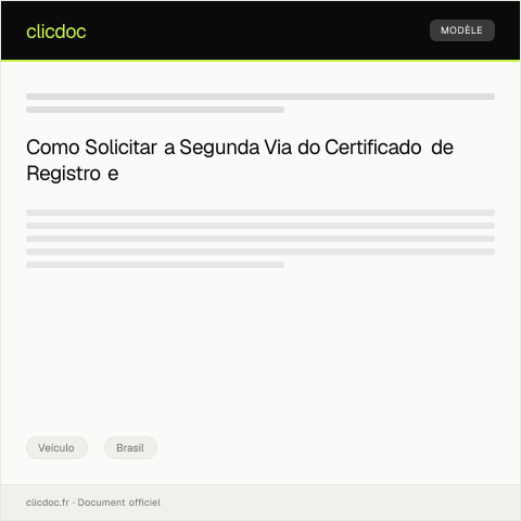 Pré-visualização do documento Pedido de segunda via do Certificado de Registro e Licenciamento de Veículo (CRLV) — Veículo, Brasil