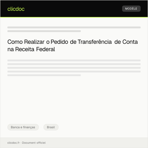 Pré-visualização do documento Pedido de Transferência de Conta — Banca e finanças, Brasil