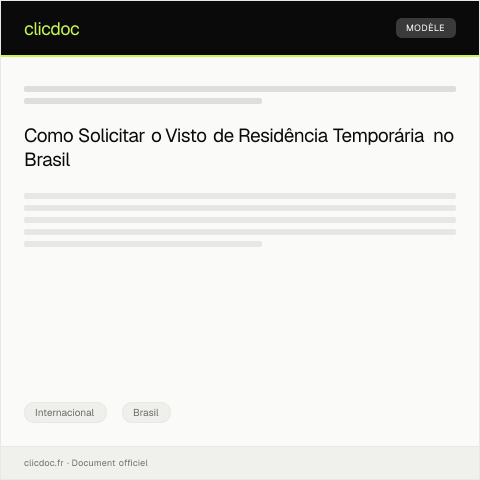 Pré-visualização do documento Pedido de Visto de Residência Temporária — Internacional, Brasil