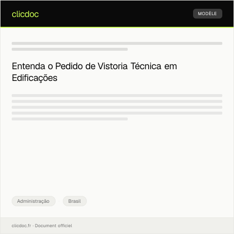 Pré-visualização do documento Pedido de vistoria técnica em edificações — Administração, Brasil