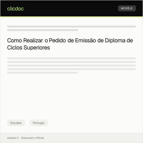 Pré-visualização do documento Pedido de emissão de diploma de ciclos superiores — Estudos, Portugal