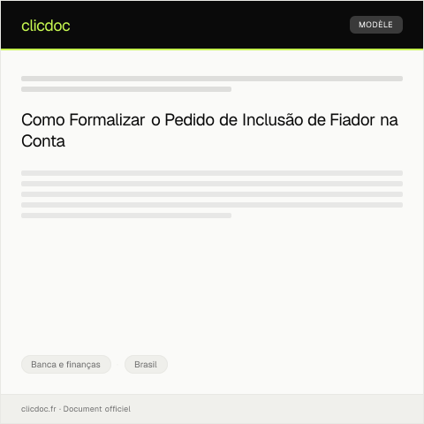 Pré-visualização do documento Pedido de inclusão de fiador na conta — Banca e finanças, Brasil