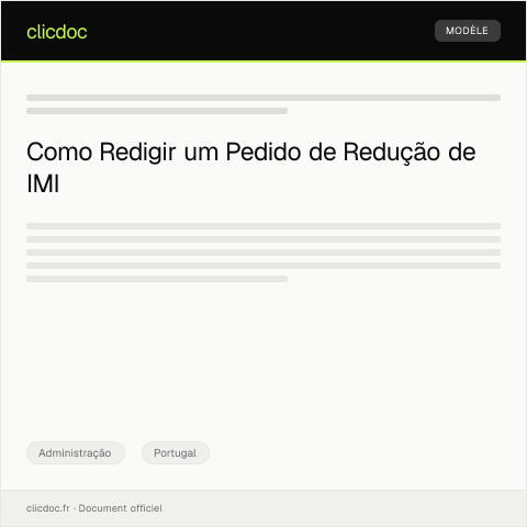 Pré-visualização do documento Pedido de Redução de Taxas de IMI — Administração, Portugal