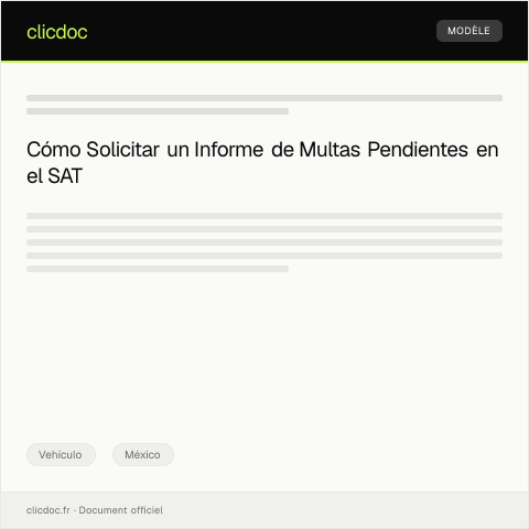 Vista previa del documento Pedir informe de multas pendientes en línea — Vehículo, México