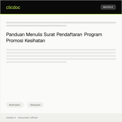 Document preview: Pendaftaran Program Promosi Kesihatan — Kesihatan, Malaysia