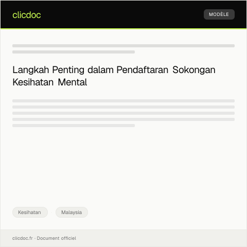 Document preview: Pendaftaran Program Sokongan Kesihatan Mental — Kesihatan, Malaysia