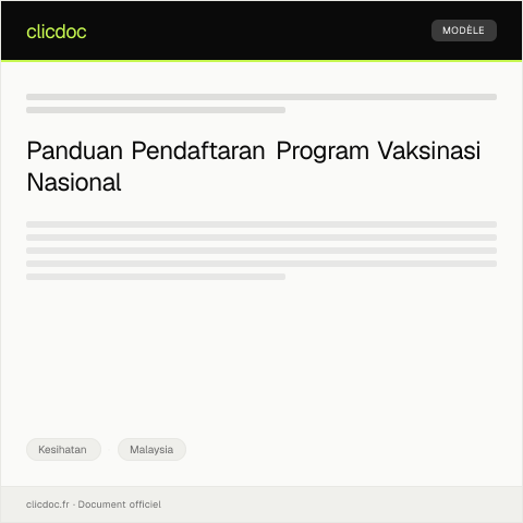 Document preview: Pendaftaran Program Vaksinasi Nasional — Kesihatan, Malaysia