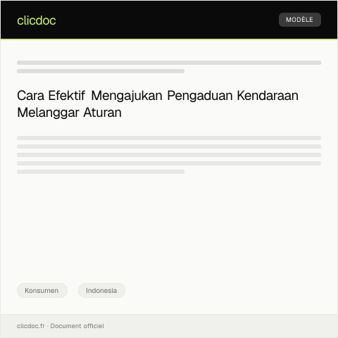 Document preview: Pengaduan Kendaraan Melanggar Regulasi — Konsumen, Indonesia