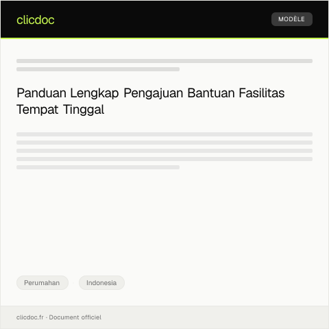 Document preview: Pengajuan Bantuan Peningkatan Fasilitas Tempat Tinggal — Perumahan, Indonesia