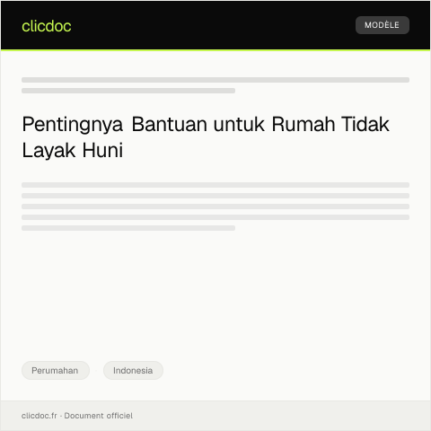 Document preview: Pengajuan Bantuan Perbaikan Rumah Tidak Layak Huni — Perumahan, Indonesia