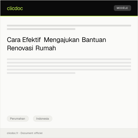 Document preview: Pengajuan Bantuan Renovasi Rumah — Perumahan, Indonesia