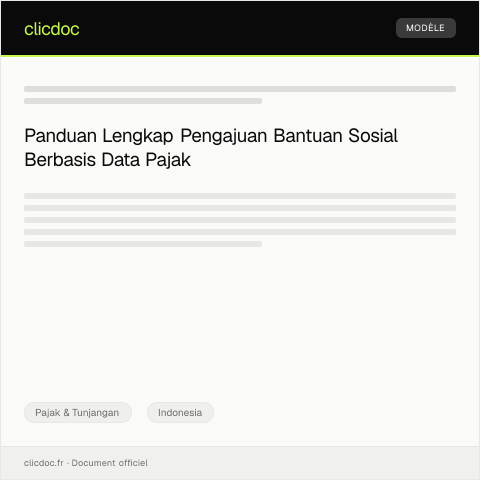 Document preview: Pengajuan Bantuan Sosial Berbasis Data Pajak — Pajak & Tunjangan, Indonesia