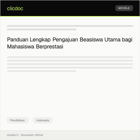 Document preview: Pengajuan Beasiswa Utama untuk Mahasiswa Berprestasi — Pendidikan, Indonesia