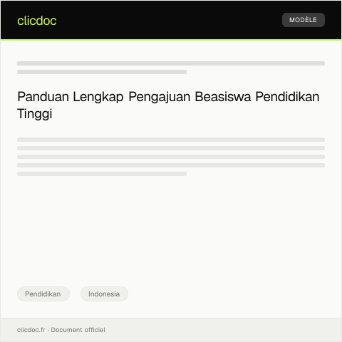 Document preview: Pengajuan Beasiswa Pendidikan Tinggi dari Pemerintah — Pendidikan, Indonesia