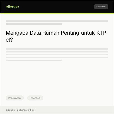 Document preview: Pengajuan Data Rumah untuk Pendaftaran KTP-el — Perumahan, Indonesia