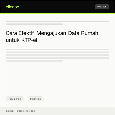 Document preview: Pengajuan Data Rumah untuk Pembuatan KTP-el Baru — Perumahan, Indonesia