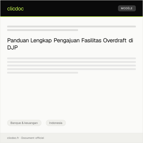 Document preview: Pengajuan Fasilitas Overdraft — Banque & keuangan, Indonesia