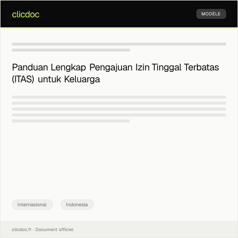 Document preview: Pengajuan Izin Tinggal Terbatas (ITAS) untuk Keluarga — Internasional, Indonesia