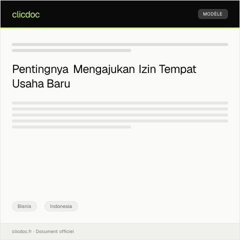 Document preview: Pengajuan Izin Tempat Usaha Baru — Bisnis, Indonesia