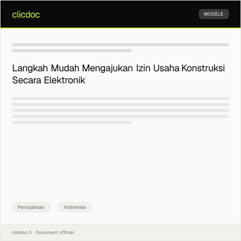 Document preview: Pengajuan Izin Usaha Konstruksi secara Elektronik — Perusahaan, Indonesia