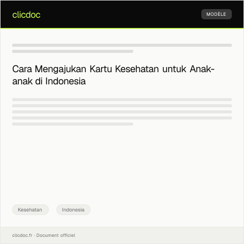 Document preview: Pengajuan Kartu Kesehatan untuk Anak-anak — Kesehatan, Indonesia