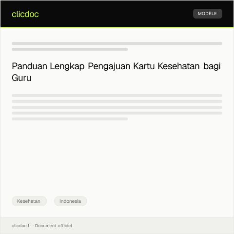 Document preview: Pengajuan Kartu Kesehatan untuk Guru — Kesehatan, Indonesia