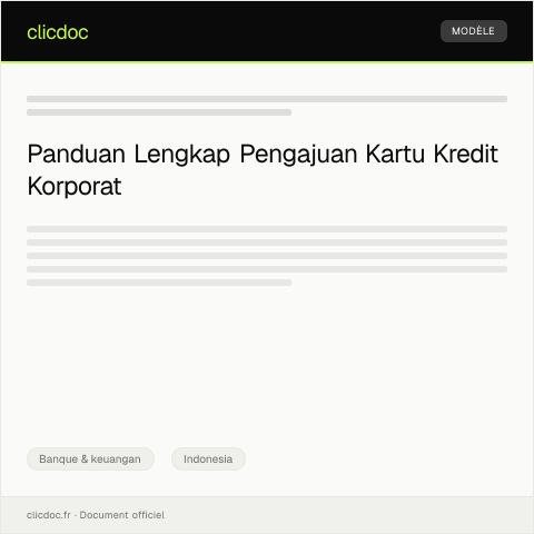 Document preview: Pengajuan Layanan Kartu Kredit Korporat — Banque & keuangan, Indonesia