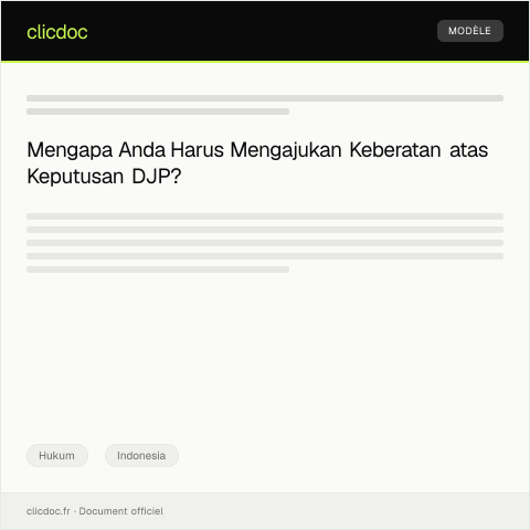 Document preview: Pengajuan Keberatan atas Keputusan Administrasi Pengadilan — Hukum, Indonesia