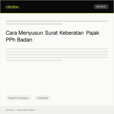 Document preview: Pengajuan Keberatan atas Tagihan Pajak PPh Badan — Pajak & Tunjangan, Indonesia