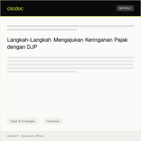 Document preview: Pengajuan Keringanan Pajak — Pajak & Tunjangan, Indonesia