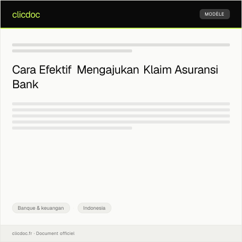 Document preview: Pengajuan Klaim Asuransi Bank — Banque & keuangan, Indonesia