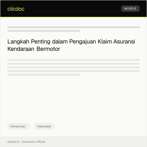 Document preview: Pengajuan Klaim Asuransi Kendaraan Bermotor — Konsumen, Indonesia