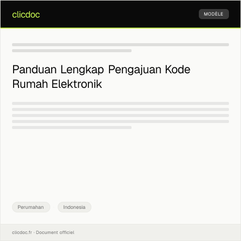 Document preview: Pengajuan Pembuatan Kode Rumah Elektronik — Perumahan, Indonesia
