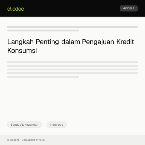 Document preview: Pengajuan Kredit Konsumsi — Banque & keuangan, Indonesia
