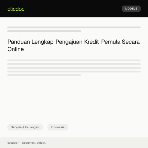 Document preview: Pengajuan Kredit Pemula Online — Banque & keuangan, Indonesia